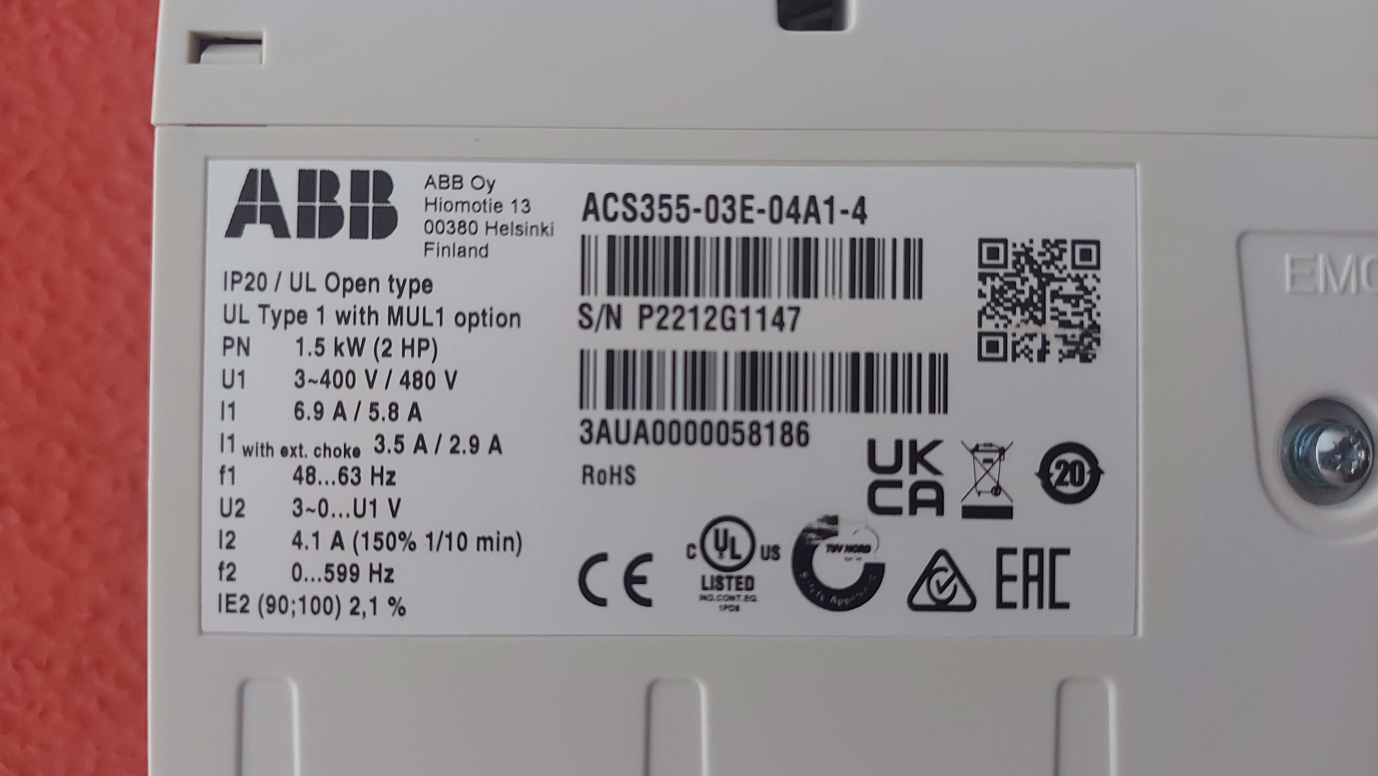 ACS355-03E-04A1-4 ACS355-03E-03A3-4 ACS355-03E-02A4-4 ACS355-03E-01A9-4 ABB