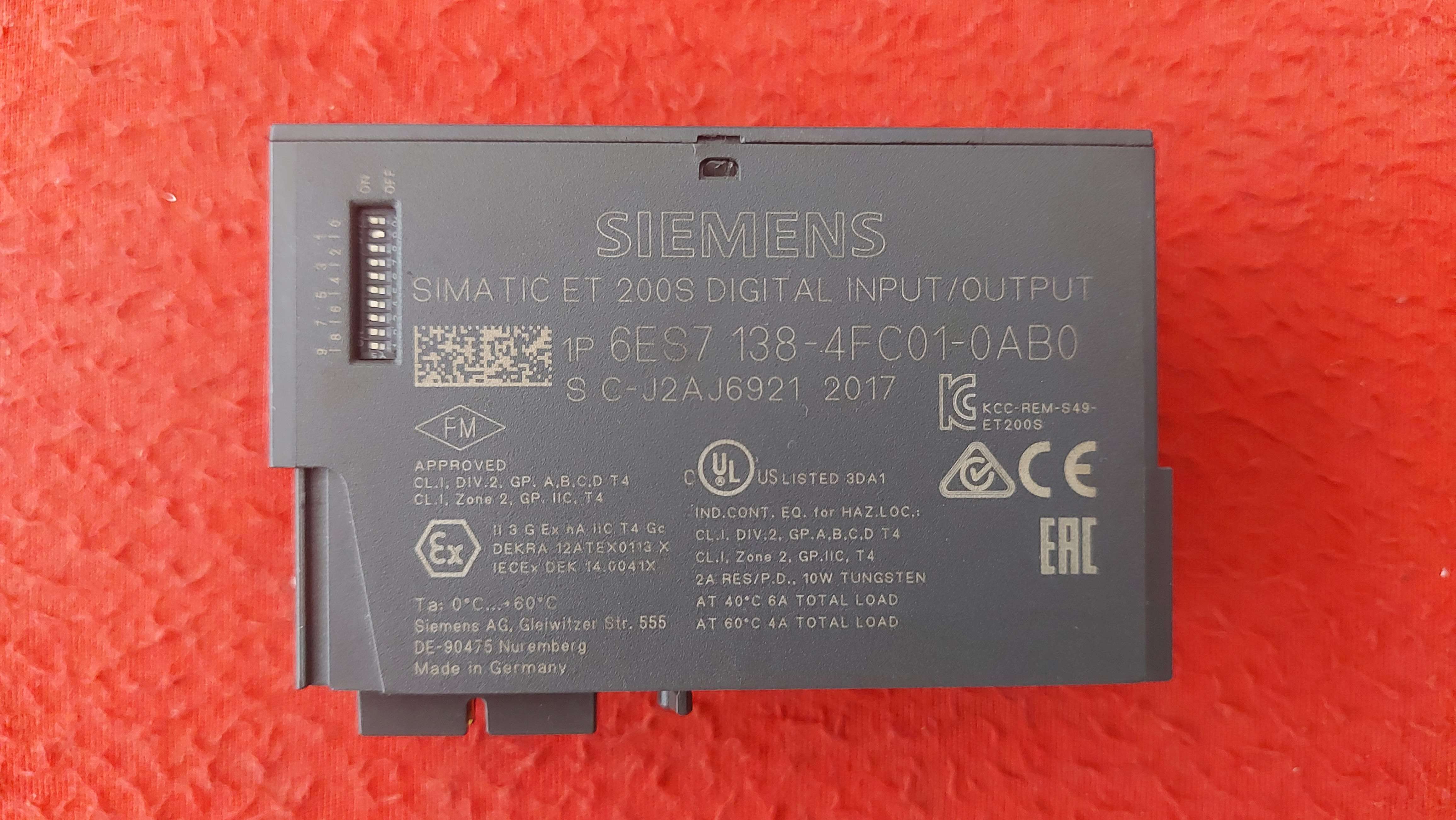 SİEMENS 6ES7 138-4FC01-0AB0 6ES7138-4FC01-0AB0 PROFİSAFE 4F-DI/3F-DO DC24V/2A SIMATIC ET 200 DIGITAL INPUT/OUTPUT
