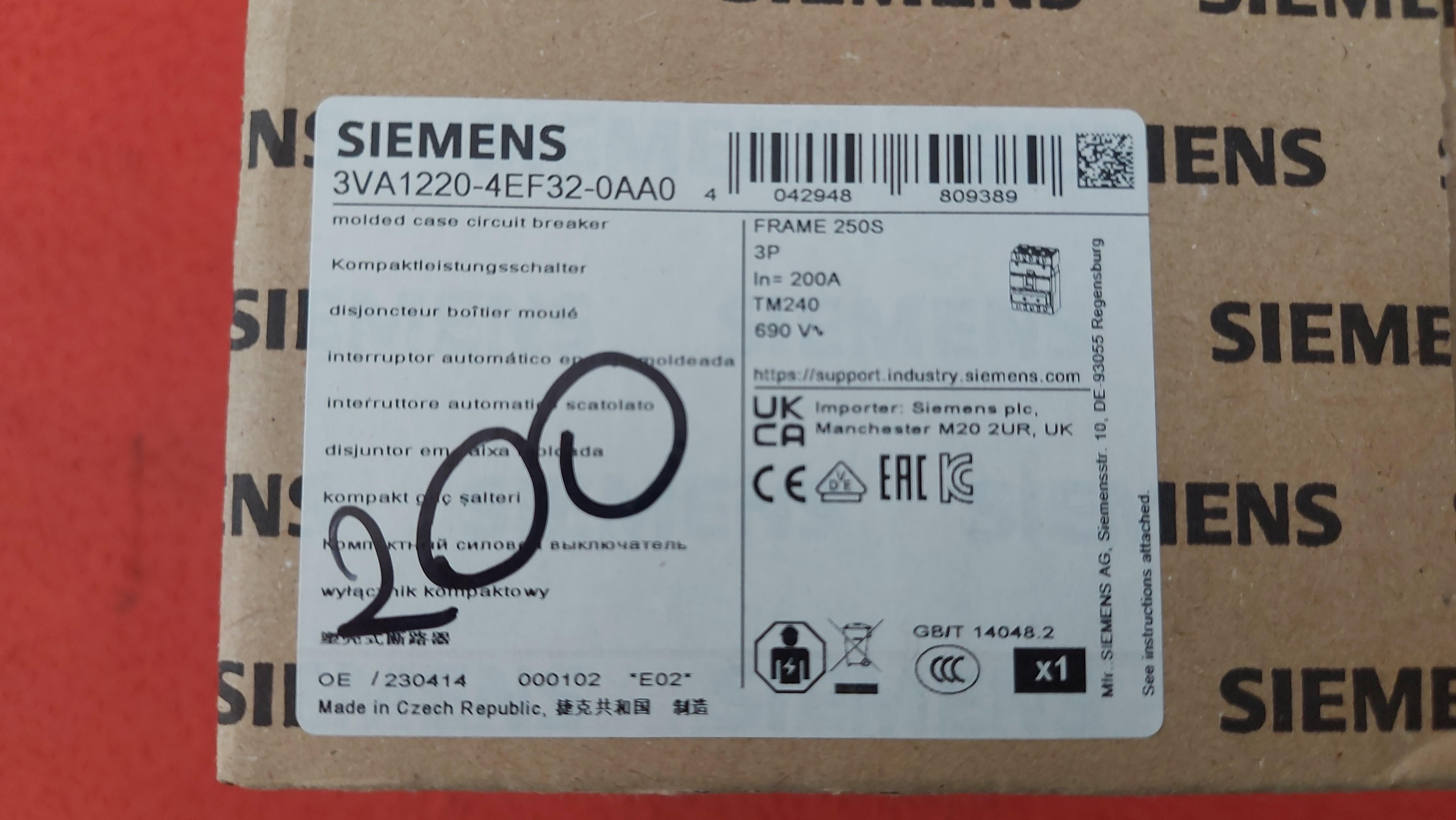 SİEMENS 3VA1220-4EF32-0AA0 3VA12 3VA2 200 AMPER TMŞ