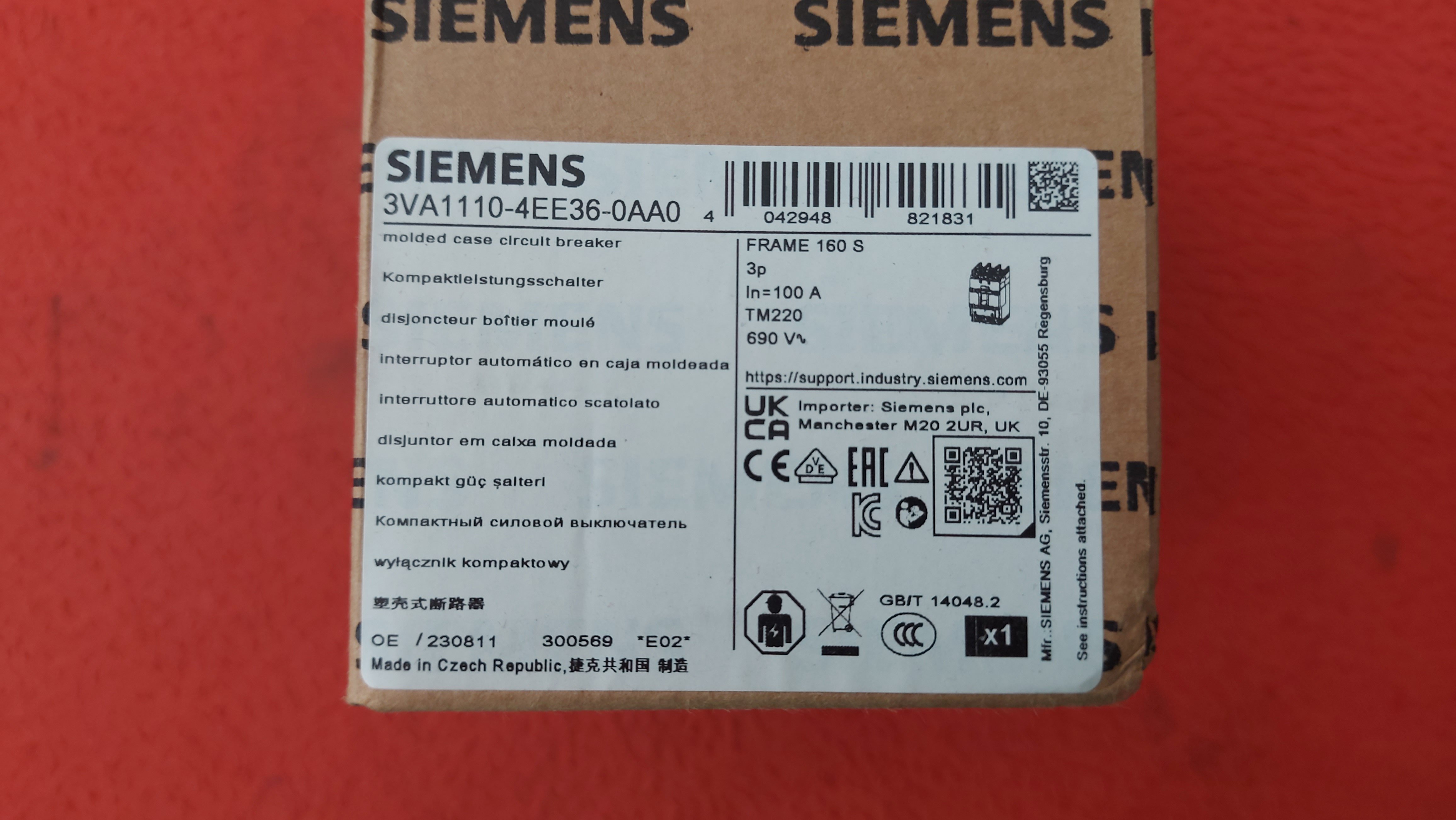 SİEMENS 3VA1110-4EE36-0AA0 3VA11 3VA1 100 AMPER TMŞ