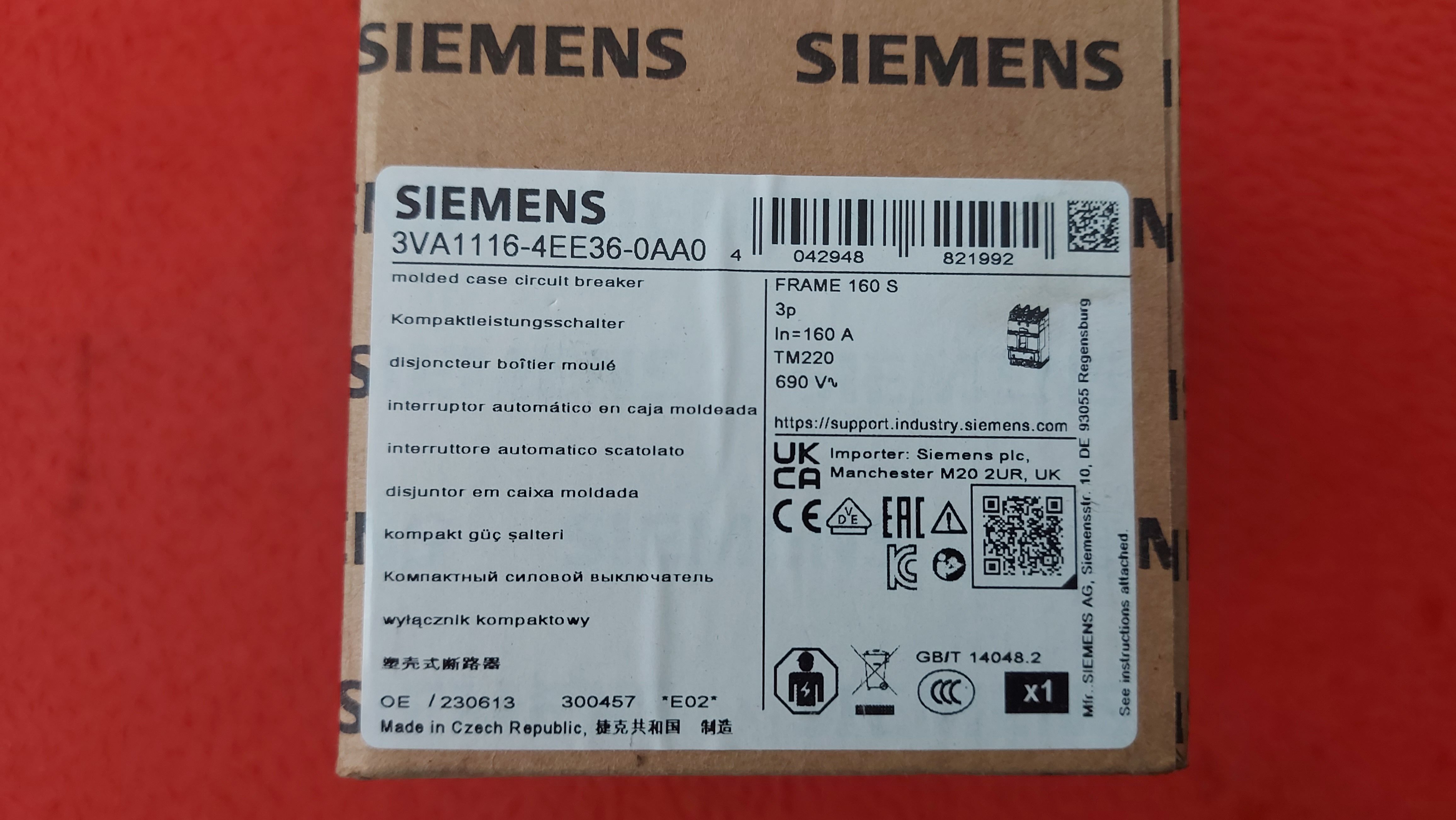 SİEMENS 3VA1116-4EE36-0AA0 3VA11 3VA1 160 AMPER TMŞ