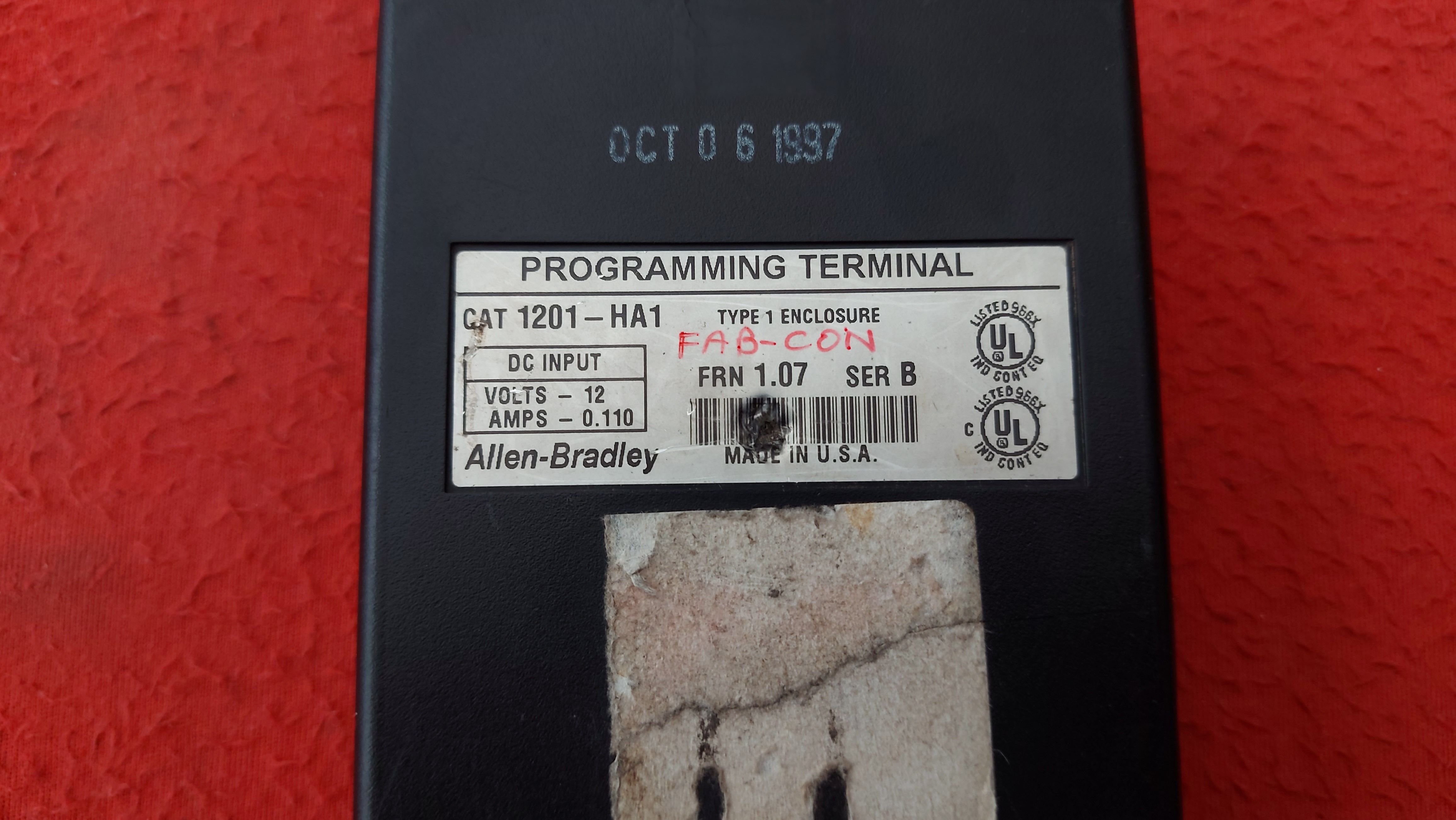 ALLEN BRADLEY CAT 1201-HA1 PROGRAMMING TERMINAL