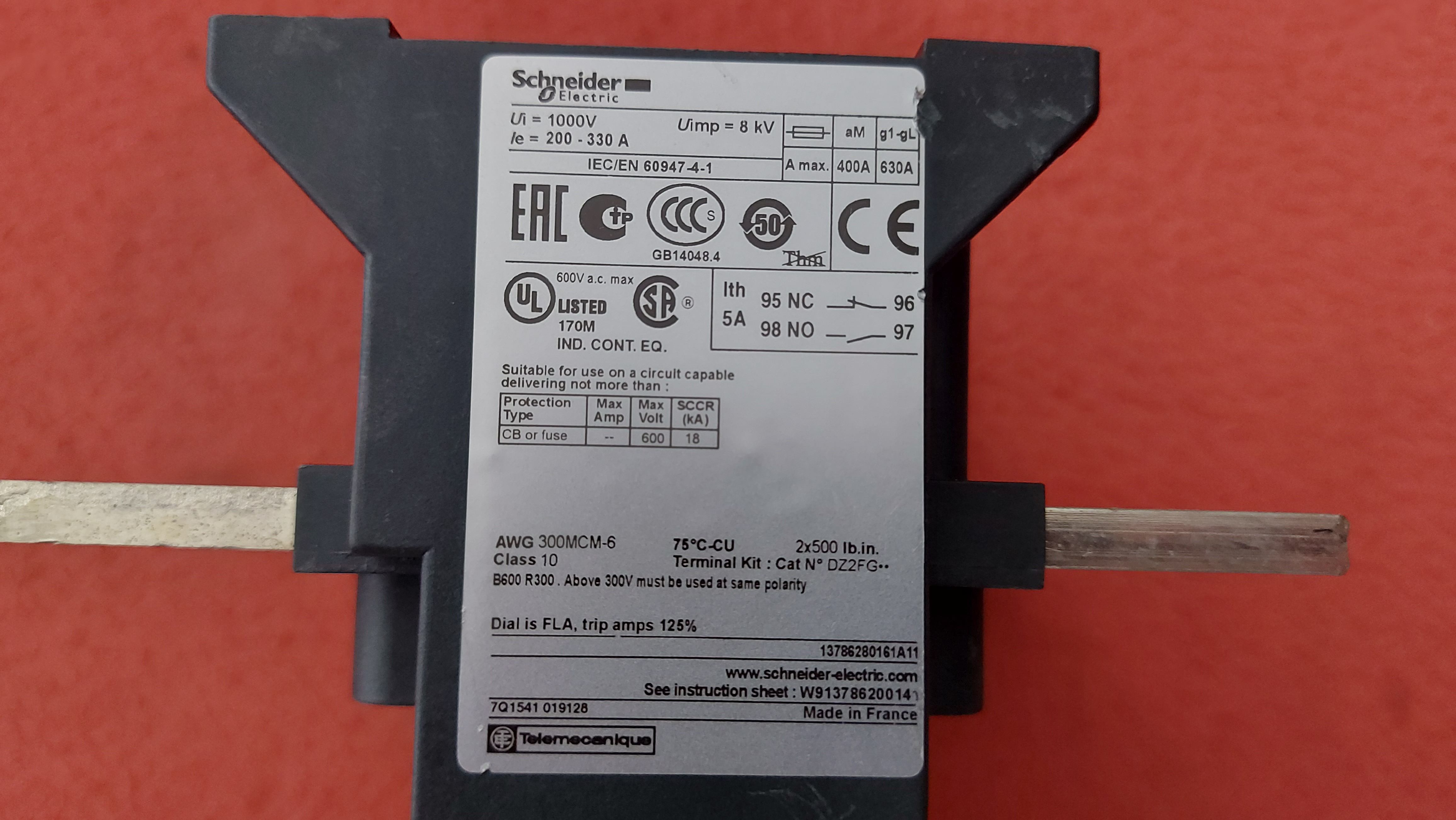 SCHNEİDER LR9F7375 AŞIRI YÜK RÖLESİ - TeSys LR9 - 200...330 A