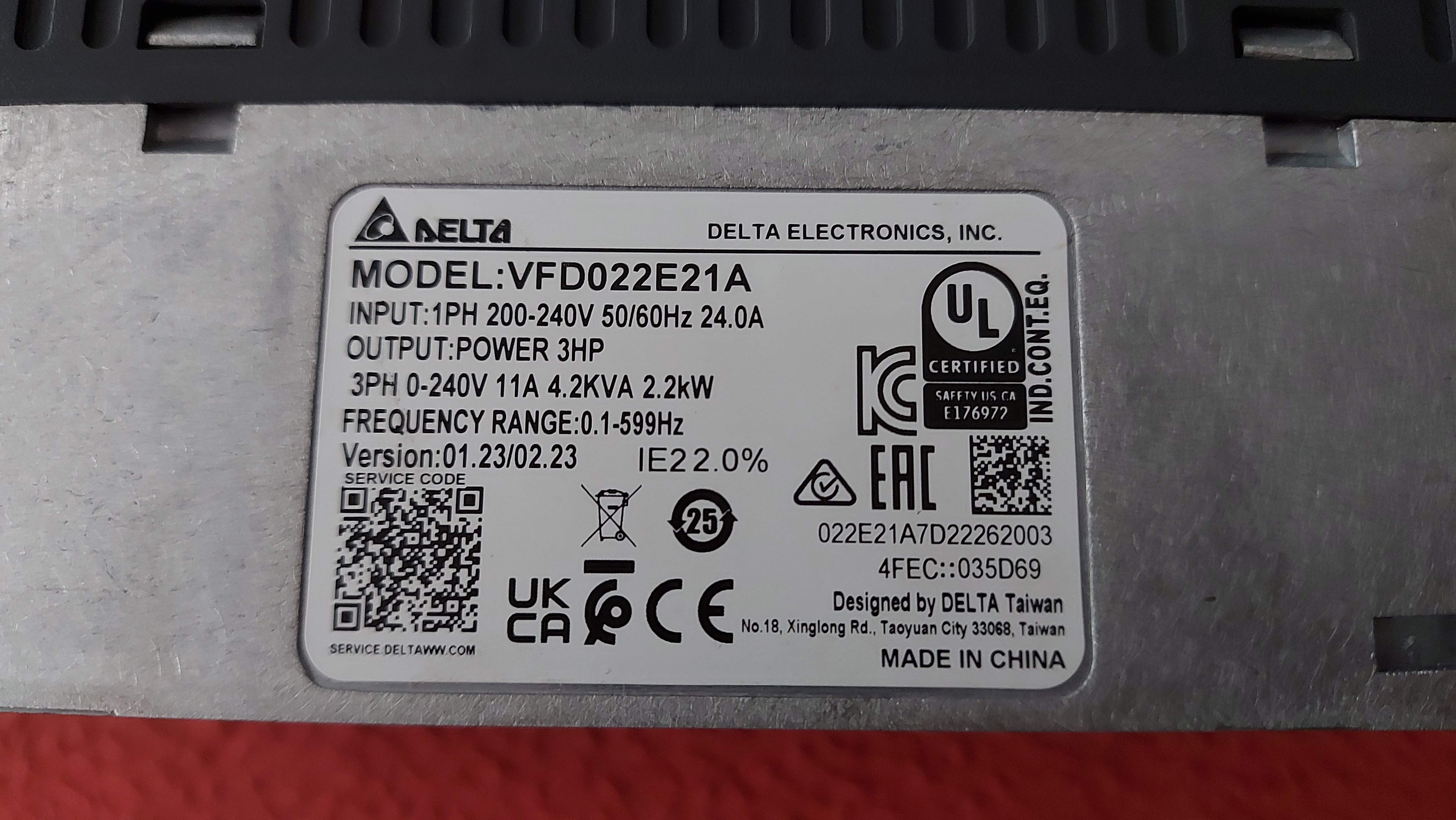 VFD022E21A VFD-E VFD015E21A DELTA