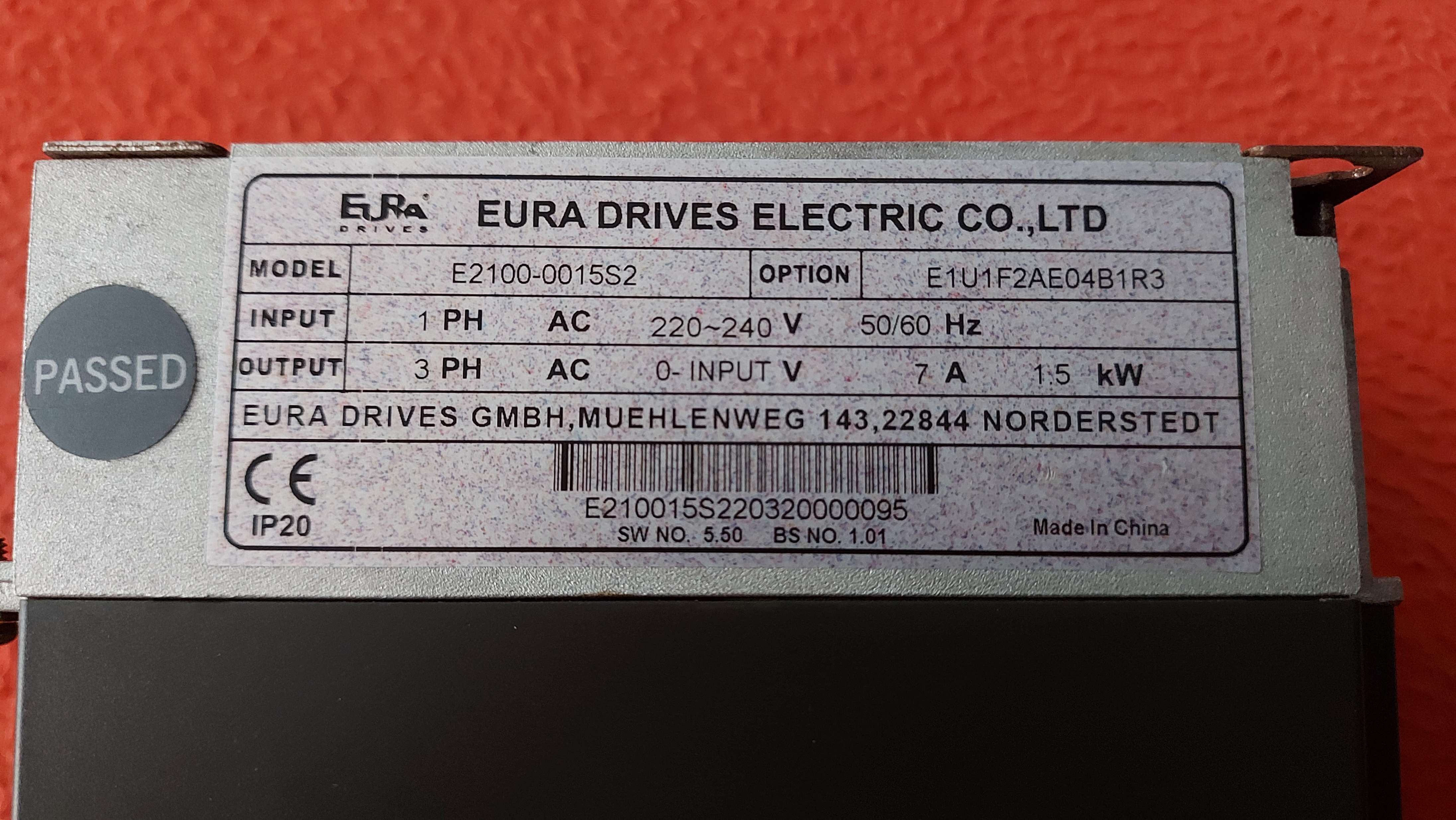 EURA  E2100-0015S2 E2100-001552 E2100 0015S2 E21000015S2 1.5 KW SÜRÜCÜ