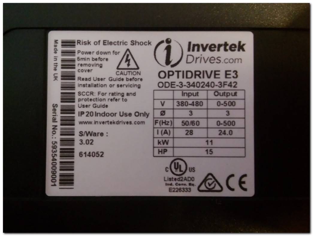 İNVERTEK ODE-3-340240-3F42 OPTIDRIVE E3 11KW SÜRÜCÜ INVERTER
