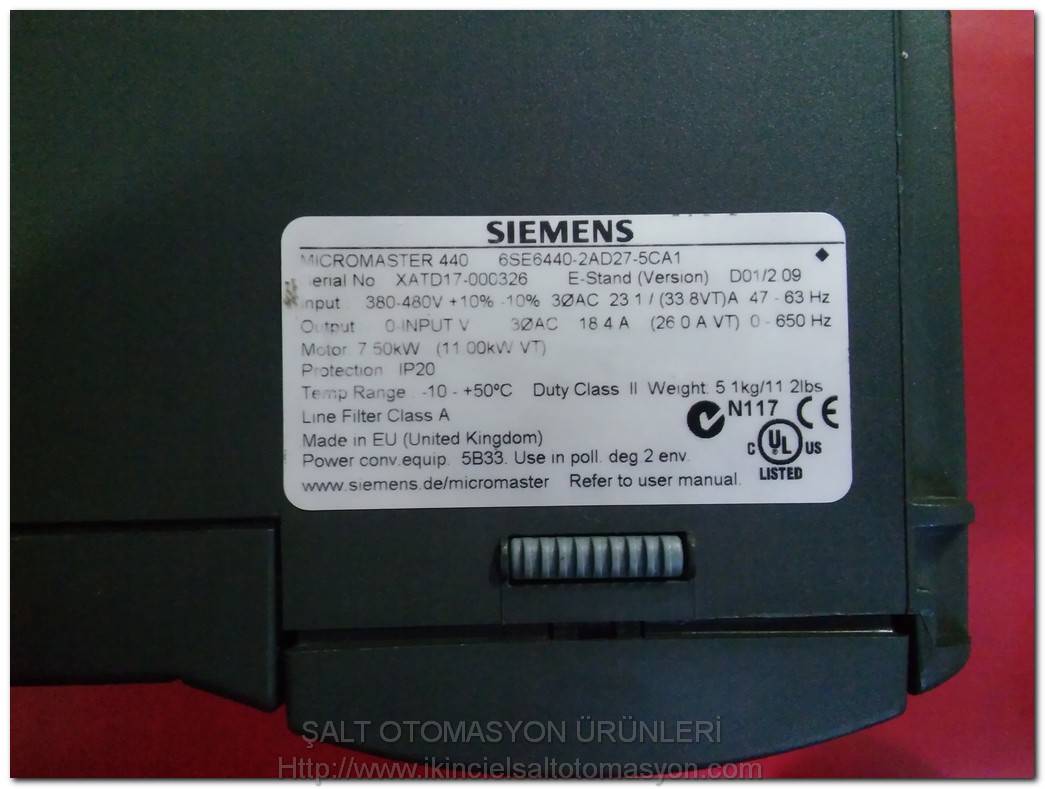 SIEMENS 6SE6440-2AD27-5CA1 MICROMASTER 440 11KW SIFIR KUTULU SÜRÜCÜ