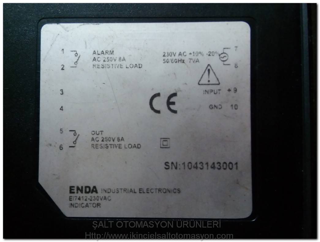 ENDA EI 7412 EI7412-230VAC 72X72 PROGRAMMABLE INDICATOR