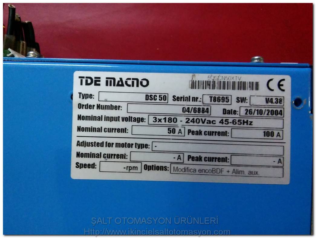 TDE MACNO DSC 50 DSC50 100A SERVO SÜRÜCÜ INVERTER