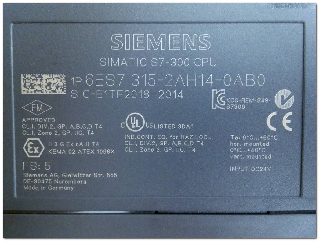 SIEMENS 6ES7 315-2AH14-0AB0 6ES7315-2AH14-0AB0