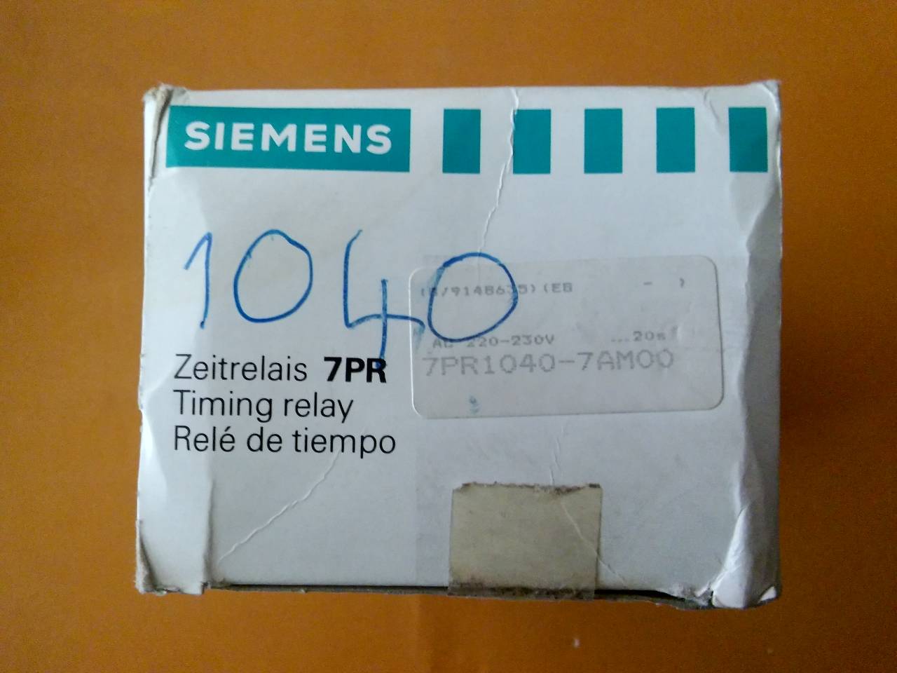 SIEMENS 7PR 7PR10 7PR1040-7AM00 SIFIR KUTULU TİMİNG RELAY 20SN ZAMAN RÖLESİ