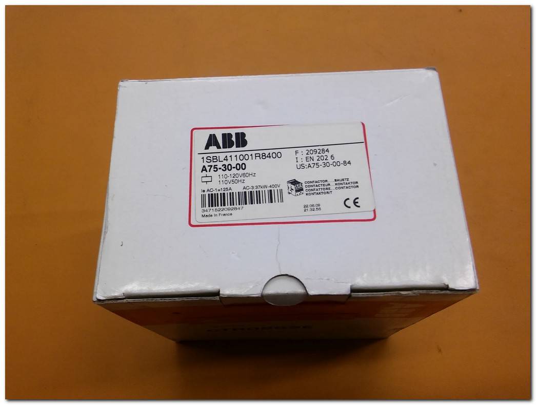 ABB A75-30-00 1SBL411001R8400 125A 37KW 110-120V SIFIR KUTULU KONTAKTÖR