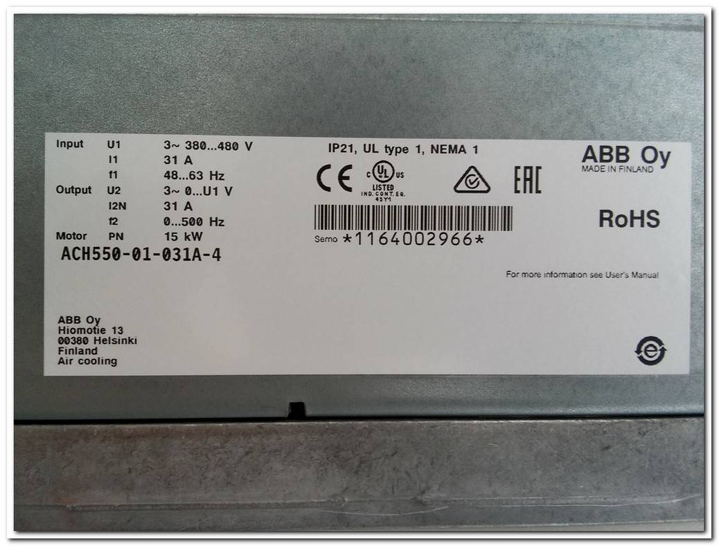 ABB ACH550-01-031A-4 15 KW HVAC SÜRÜCÜ 15KW INVERTER