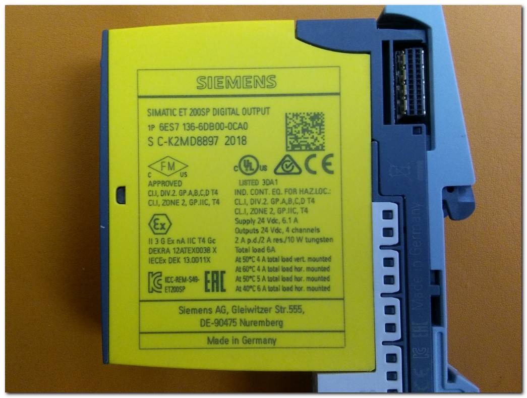 SIEMENS 6ES7 193-6BP00-0DA0 S C-L9B02112 SIMATIC ET 200SP PLC TERMİNALİ