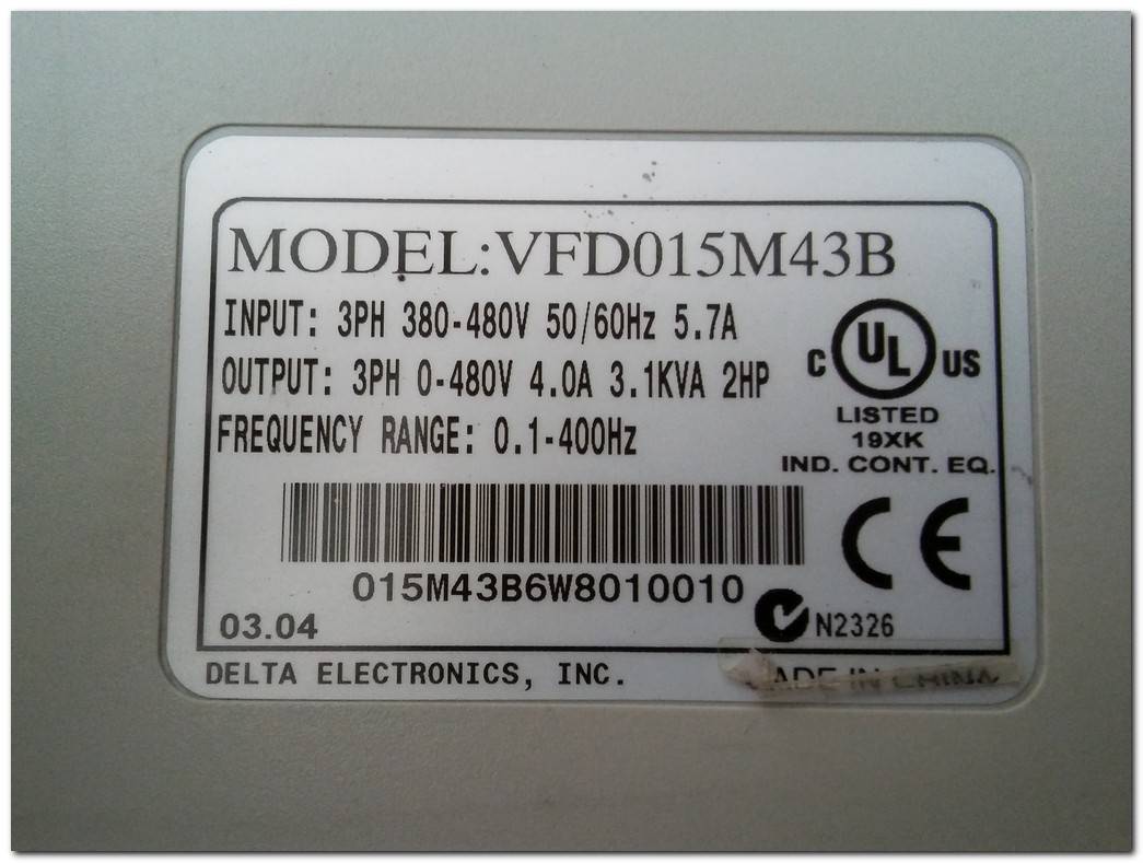 DELTA VFD015M43B 3,1KVA 1,5KW INPUT 380V SÜRÜCÜ