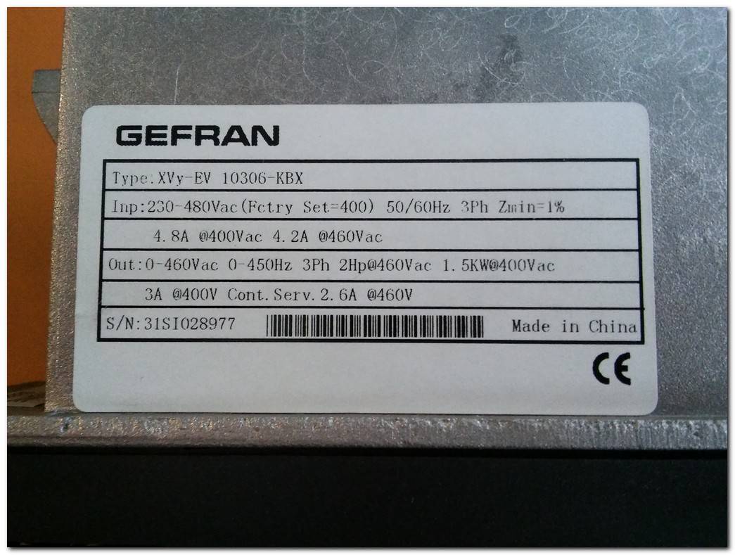 GEFRAN XVY-EV 10306-KBX 1,5KW SERVO SÜRÜCÜ SIEIDRIVE 1,5 KW INVERTER