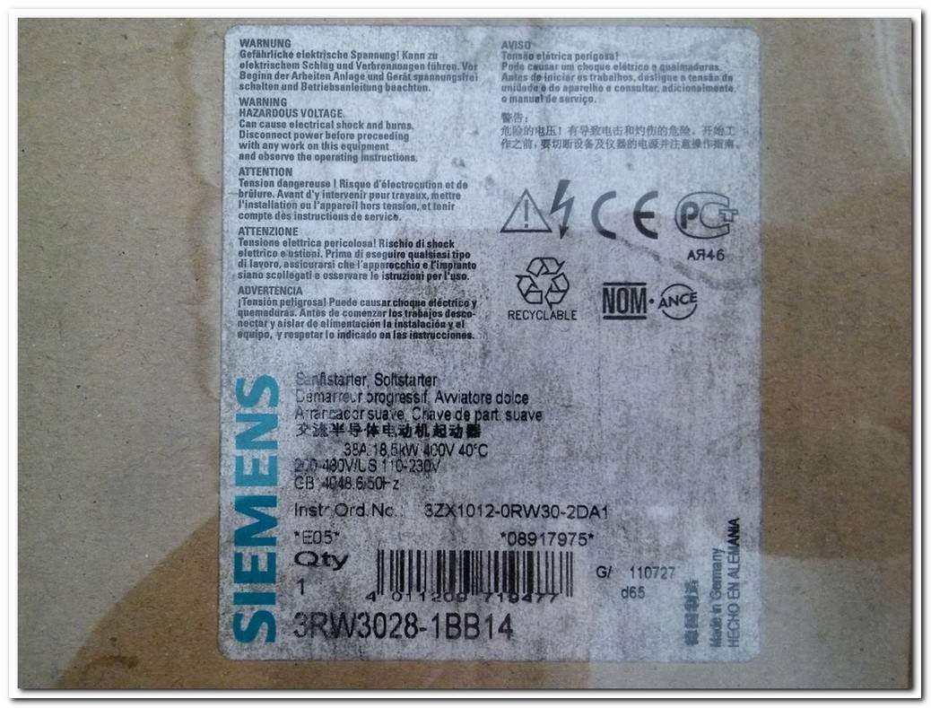 SIEMENS 3RW3028-1BB14 18,5KW SIFIR KUTULU SOFTSTARTER 18,5 KW YUMUŞAK YOL VERME 