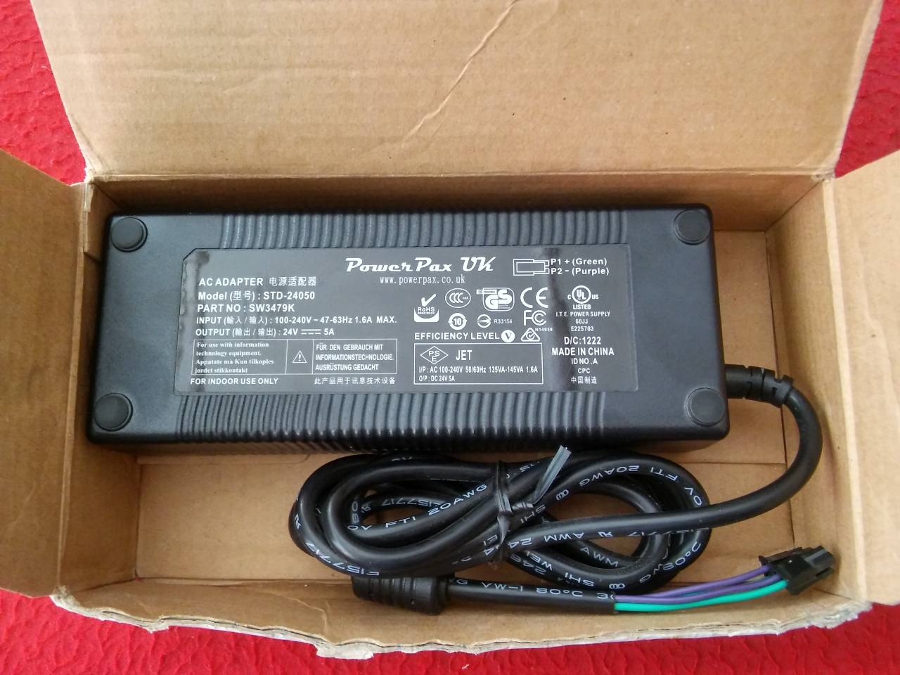 POWER PAX STD-24050 24V 5A 4 PİMLİ ÇİFT ÇIKIŞLI GÜÇ KAYNAĞI POWER SUPPLY SIFIR KUTULU