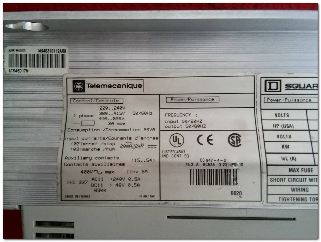 TELEMECANIQUE ATS46D17N 7,5KW SOFT STARTER ALTISTART 46 SQUARE D 7,5 KW YUMUŞAK YOL VERME