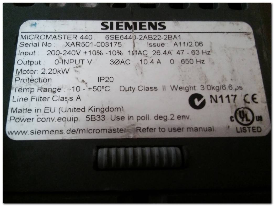 SIEMENS 6SE6440-2AB22-2BA1 MICROMASTER 440 2,2KW SÜRÜCÜ