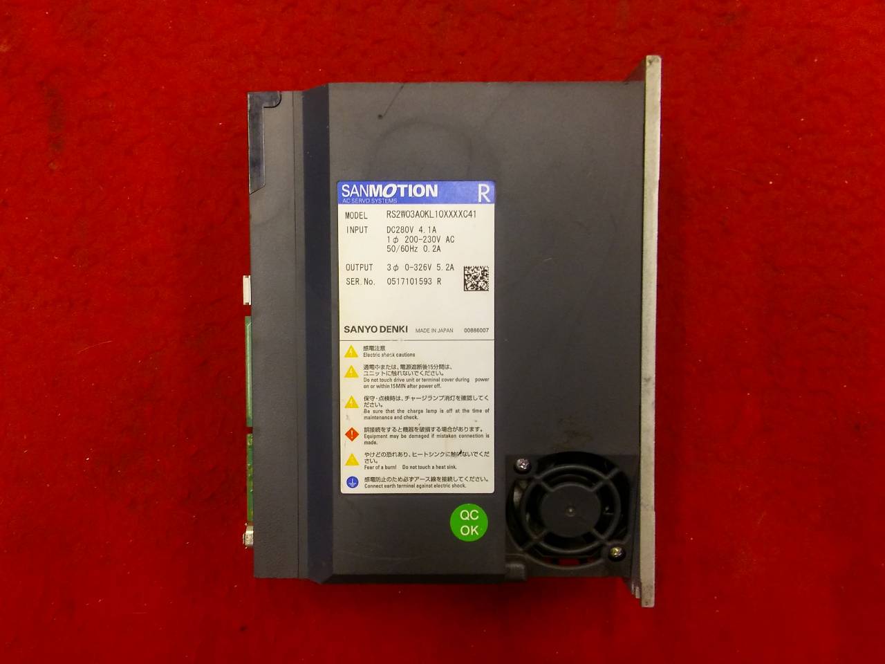 SANMOTION SANYO DENKİ RS2W03A0KL10XXXXC41 5,2A 0-326V SERVO SÜRÜCÜ