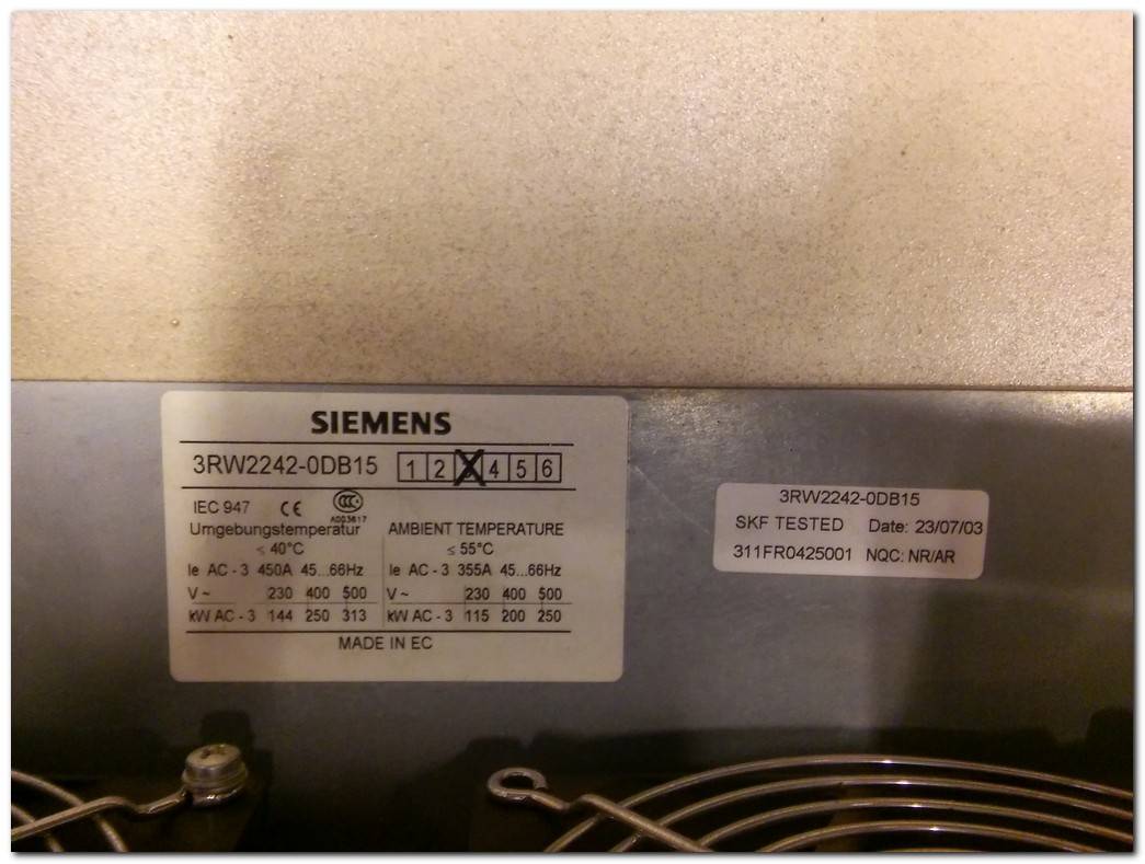 SIEMENS 3RW2242-0DB15 250KW SOFTSTARTER SIKOSTART 3RW22 250 KW YUMUŞAK YOL VERME