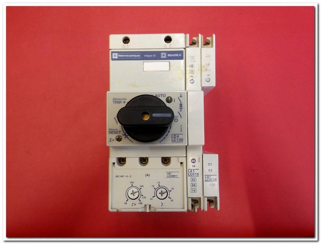 TELEMECANIQUE İNTEGRAL 32 LD4 LC130 LB1 LC03M17 LA1 LC010 LA1 LC071B LB1 LC03M LD4 LC30 LA1 LC071B SQUARE D 32 AMPERE KADAR HEPSİ BİR ARADA MOTOR YOL VERİCİ KOMBİNASYONLARI MOTOR STARTER