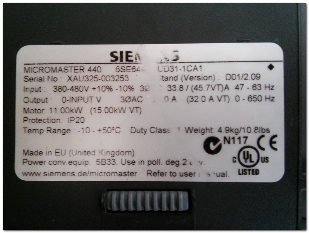 SIEMENS 6SE6440-2UD31-1CA1 11KW - 15KW SÜRÜCÜ MICROMASTER 440 11-15KW INVERTER