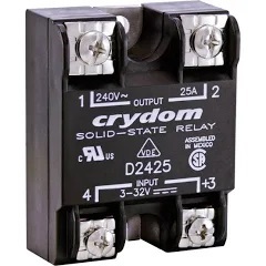 CRYDO D2425 INPUT 3-32VDC OUTPUT 240VAC SOLID-STATE RELAY SSR RÖLE