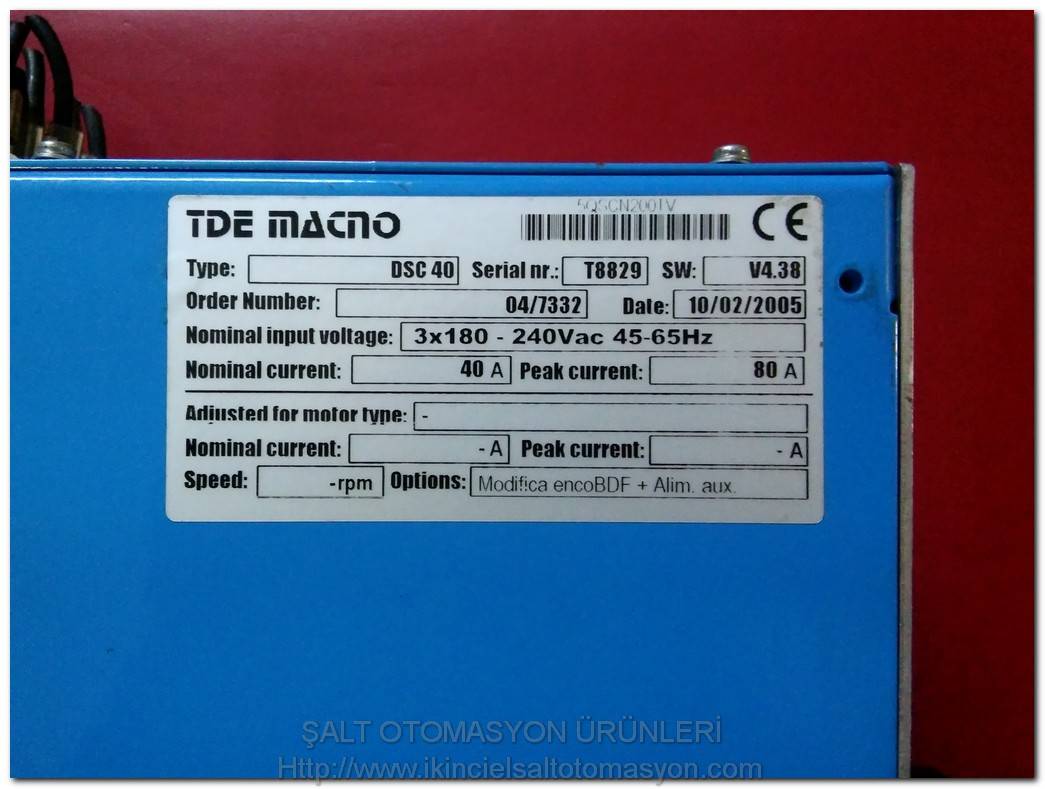 TDE MACNO DSC 40 DSC40 80A SERVO SÜRÜCÜ INVERTER