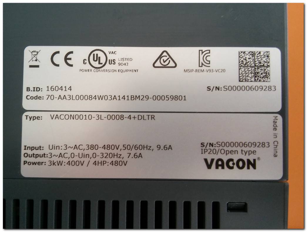 VACON VACON0010-3L-0008-4 3KW INPUT 380V SÜRÜCÜ 3 KW INVERTER