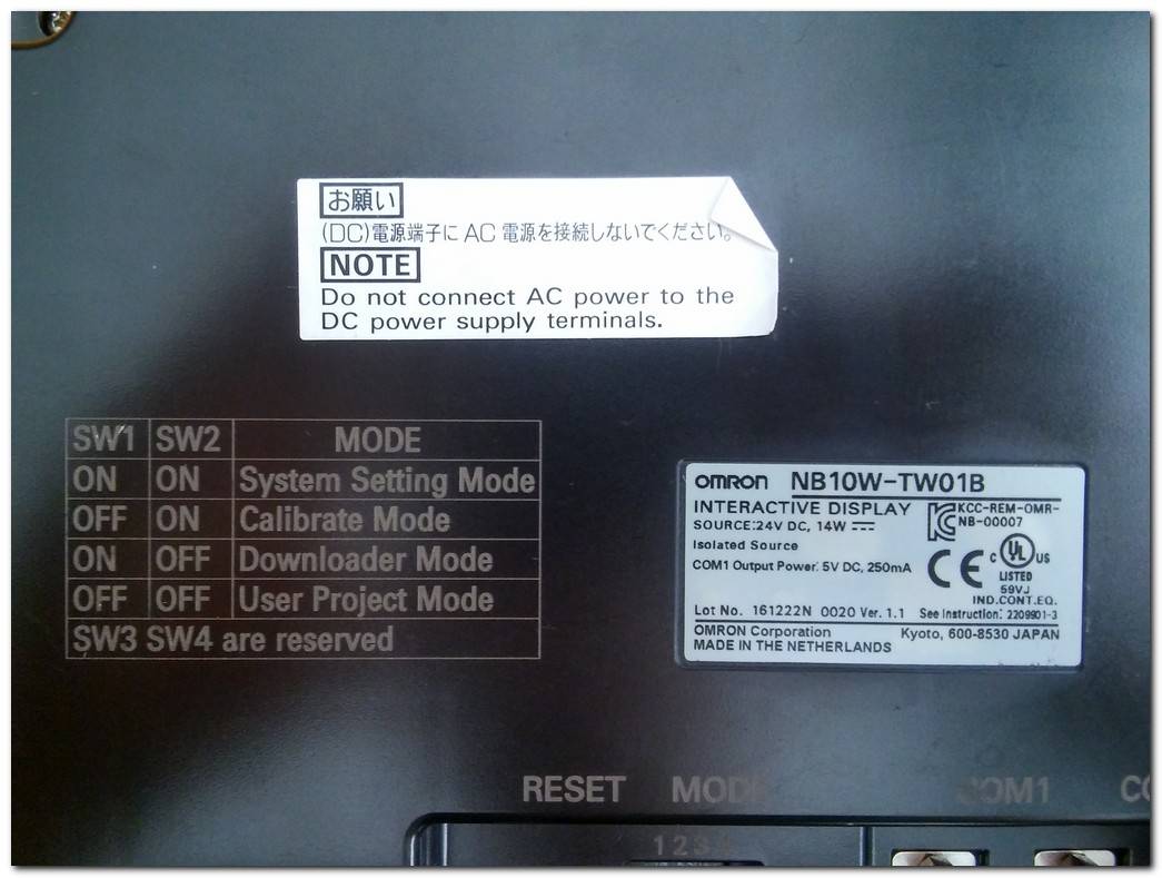 OMRON NB10W-TW01B INTERACTIVE DISPLAY ETHERNET HMI TOUCH OPERATÖR PANEL