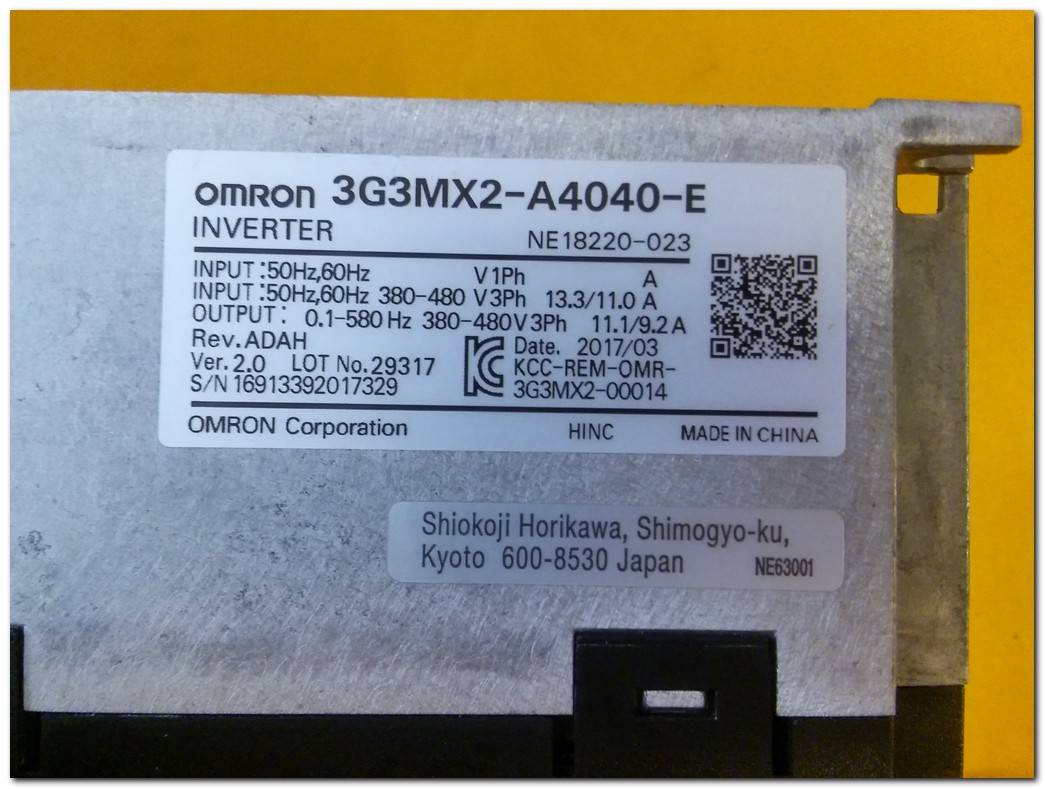 OMRON 3G3MX2-A4040-E 5,5KW SÜRÜCÜ MX2 5,5 KW INVERTER