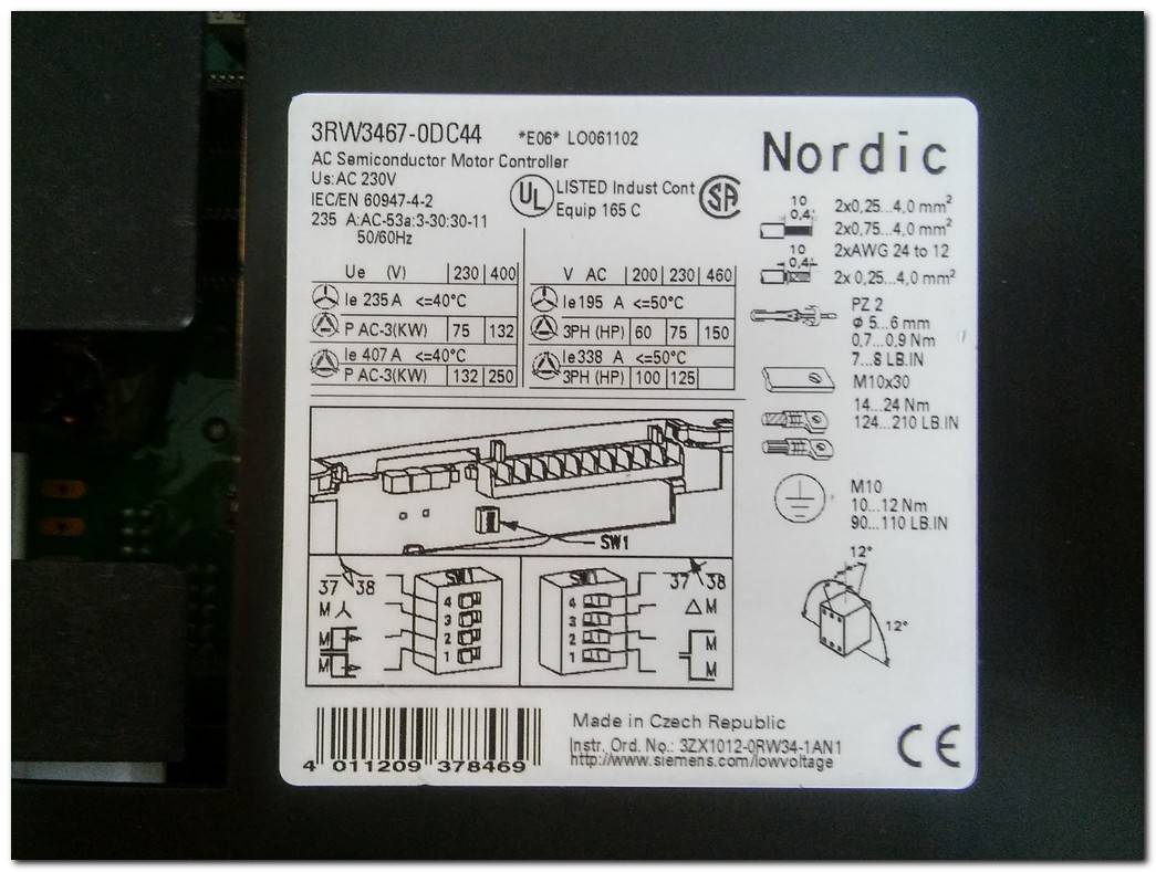 SIEMENS 3RW3467-0DC44 132KW SOFT STARTER SIKOSTART 3RW34 3RW3467-ODC44 132 KW YUMUŞAK YOL VERME