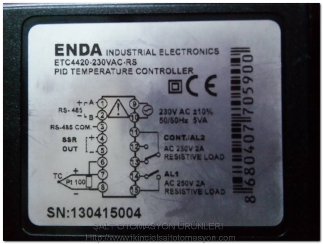 ENDA ETC 4420 ETC4420-230VAC-RS 48X48 TEMPERATURE CONTROLLER