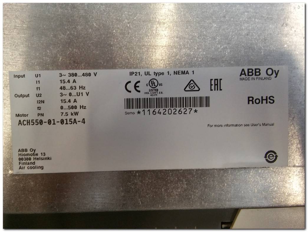 ABB ACH550-01-015A-4 7,5KW HVAC HAVALANDIRMA