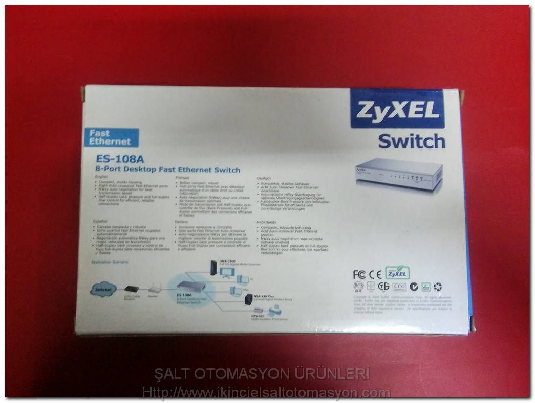 ZYXEL ES-108A SIFIR KUTULU 8-PORT DESKTOP FAST ETHERNET SWİTCH