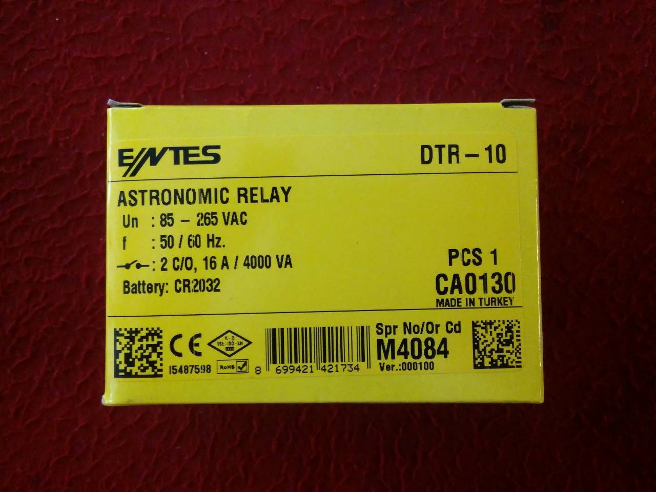 ENTES DTR-10 DTR-10T SIFIR KUTULU ASTRONOMIC RELAY ASTRONOMİK ZAMAN SAATİ