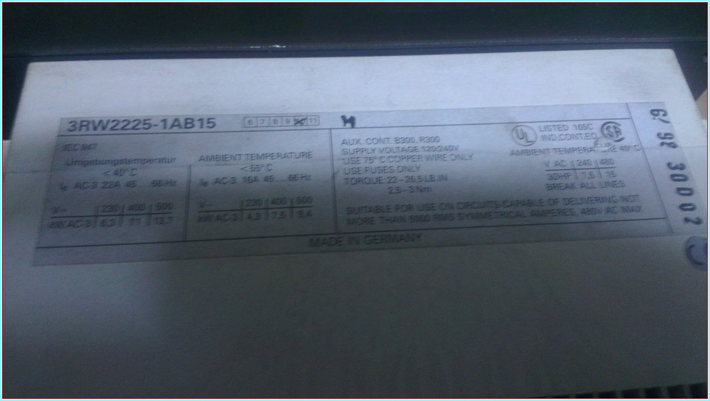 SIEMENS SIKOSTART 3RW2225-1AB15 11KW SIFIR KUTULU YUMUŞAK YOL VERME