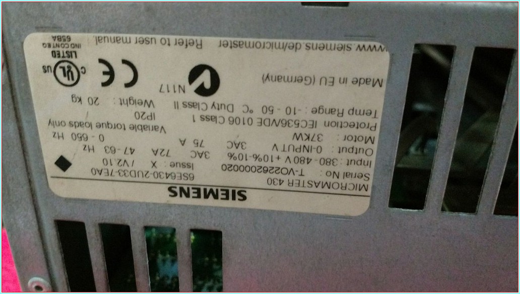 SIEMENS 6SE6430-2UD33-7EA0 6SE6430-2UD33-0DA0 MICROMASTER 430 37 KW 75A SÜRÜCÜ