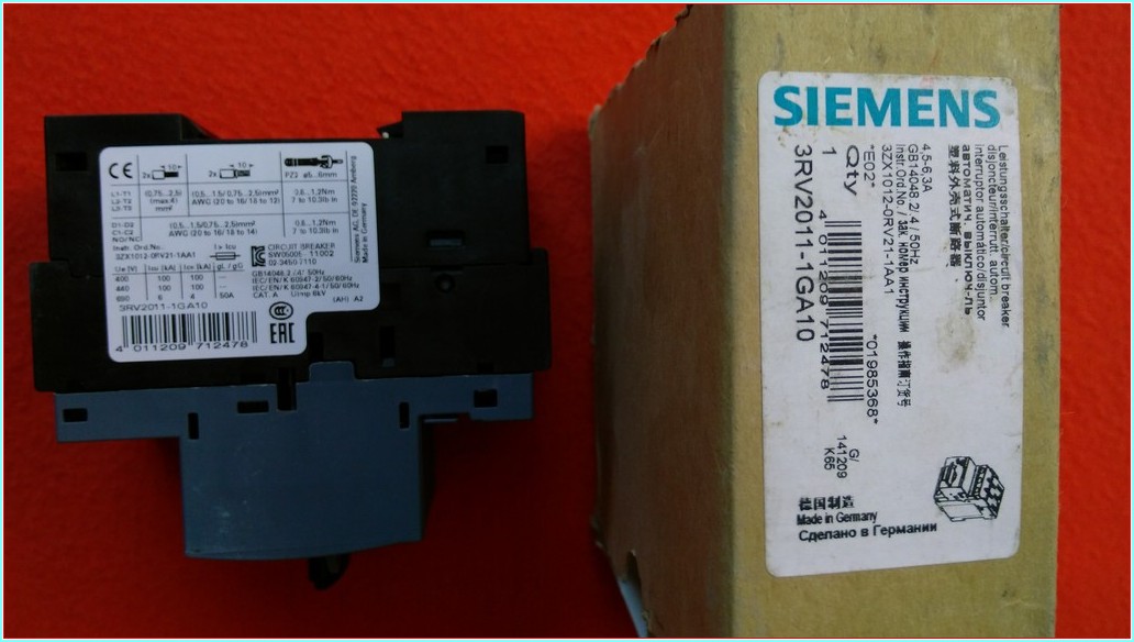 SIEMENS 3RV2011-1GA10 4,5-6,3A SIRIUS SIFIR KUTULU MOTOR KORUMA