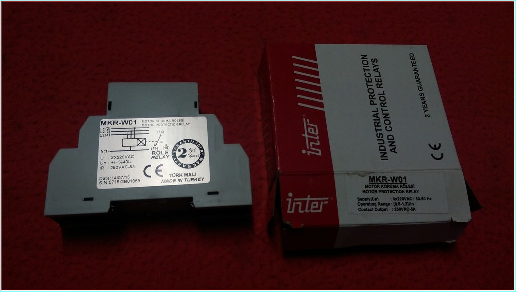 İNTER MKR-W01 SIFIR KUTULU RAY TİPİ MOTOR KORUMA