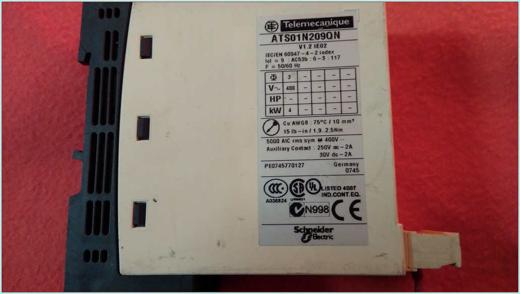 TELEMECANİQUE ATS01N209QN 4KW YUMUŞAK YOL VERME SOFTSTARTER