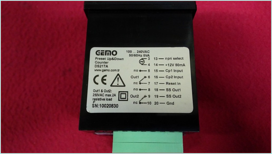 GEMO DS217A COUNTER 240VAC 50-60HZ İLERİ GERİ SAYICI