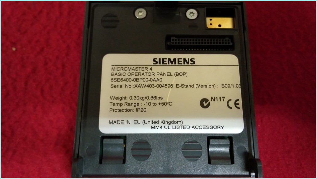 SIEMENS 6SE6400-0BP00-0AA0 MICROMASTER 4 (BOP) KEYPAD
