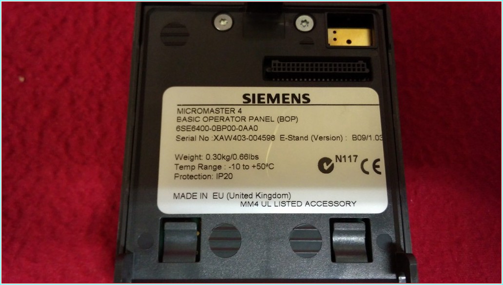 SIEMENS 6SE6400-0BP00-0AA0 MICROMASTER 4 (BOP) KEYPAD