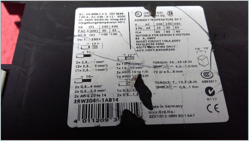 SIEMENS 3RW3046-1AB14 55KW YUMUŞAK YOL VERME SOFTSTARTER