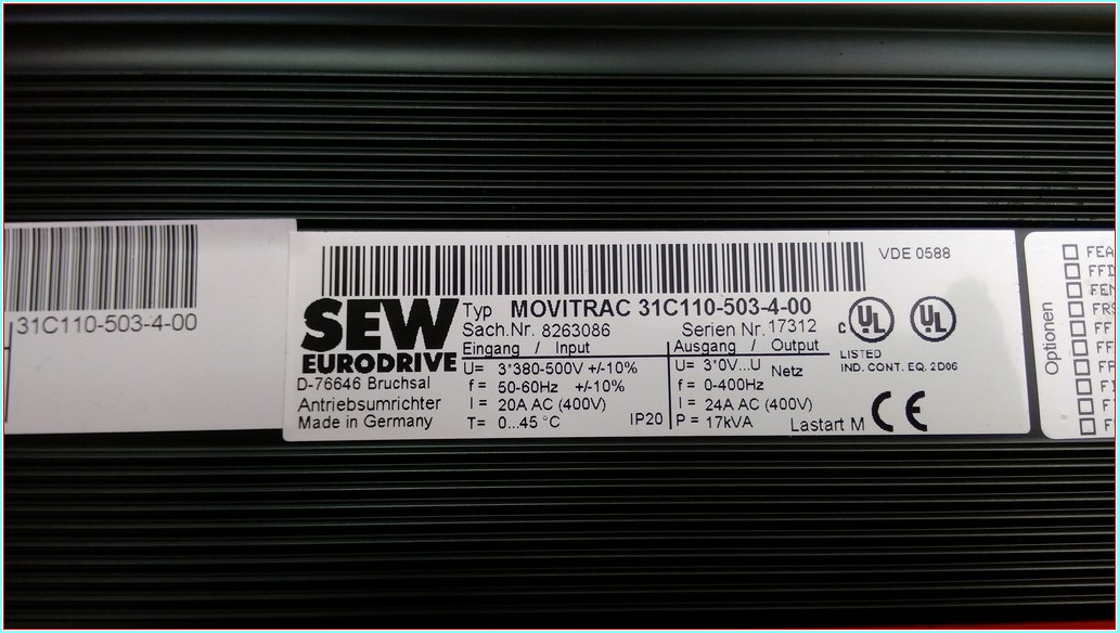 SEW EURODRIVE MOVITRAC 31C110-503-4-00 17KVA FREKANS ÇEVİRİCİ
