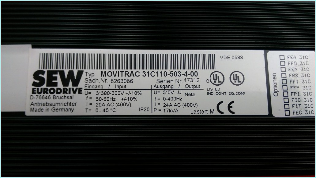 SEW EURODRIVE MOVITRAC 31C110-503-4-00 17KVA FREKANS ÇEVİRİCİ