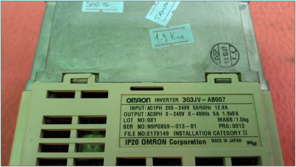 OMRON 3G3JV-AB007 1,9KVA 5A SÜRÜCÜ INVERTER